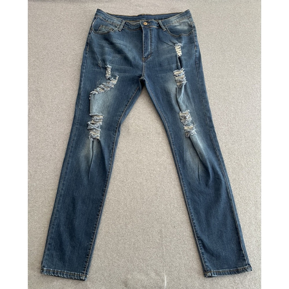 HUNGSON Skinny Slim Fit Casual Jeans Straight Denim‎ Men's Size 34
